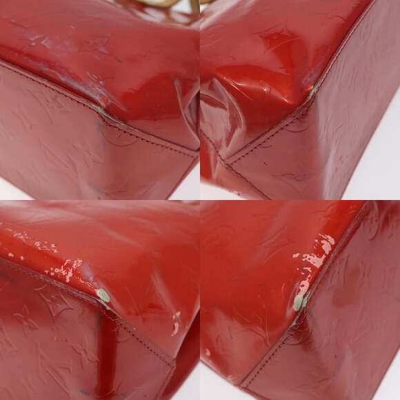 LOUIS VUITTON Monogram Vernis Reade PM Hand Bag Red Rouge M91088 - Picture 10 of 12